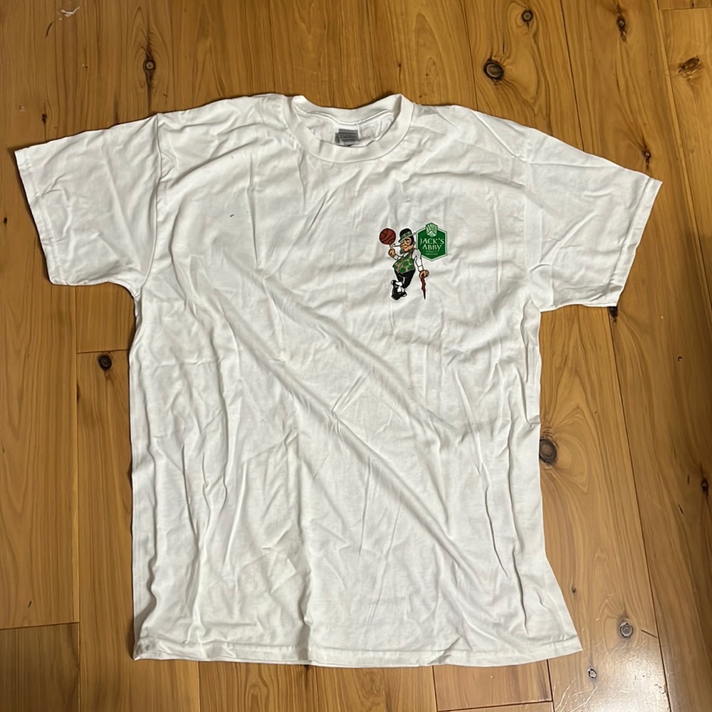 Jack’s Abby Craft Lagers Celtics shirt.